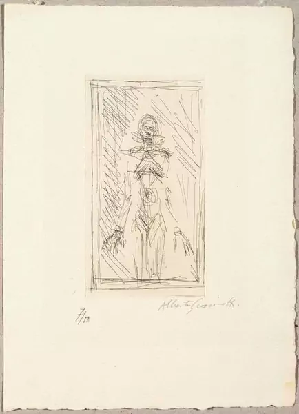ALBERTO GIACOMETTI — 2 Bll.: Petit nu debout. Trois figurines. 1959. — Koller Auktionen
