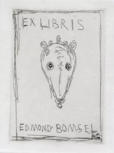 Alberto Giacometti — Ex Libris Edmond Bomsel, 1961