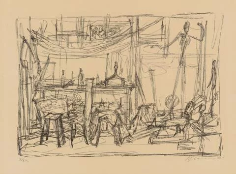 Alberto Giacometti — L'<<Homme qui pointe>>dans l'atelier