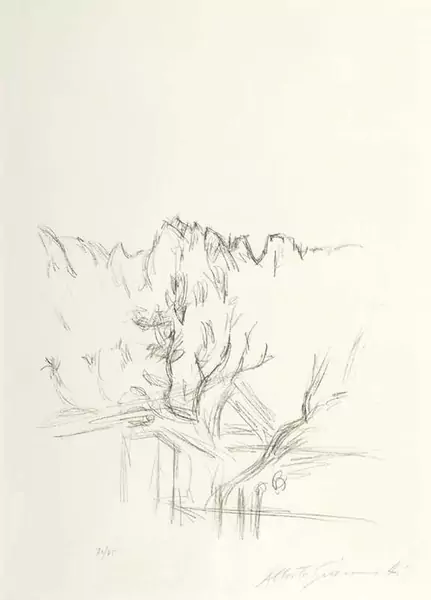 ALBERTO GIACOMETTI — Landschaft mit Bäumen, 1964. — Koller Auktionen
