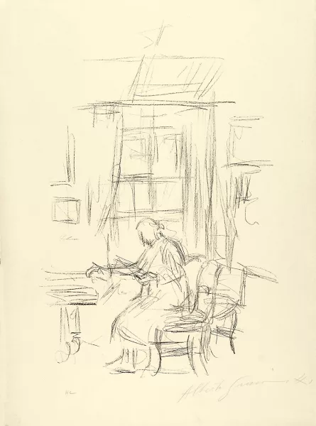 Alberto Giacometti — La mère de l'artiste assise devant la fenêtre à Stampa, 1963