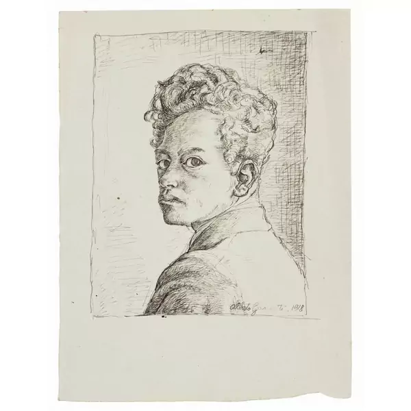 Alberto Giacometti — Selbstbildnis, über die Schulter blickend — Galerie Kornfeld