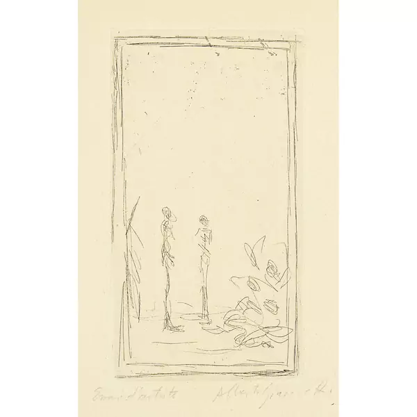 Alberto Giacometti — Deux figures dans un paysage — Galerie Kornfeld