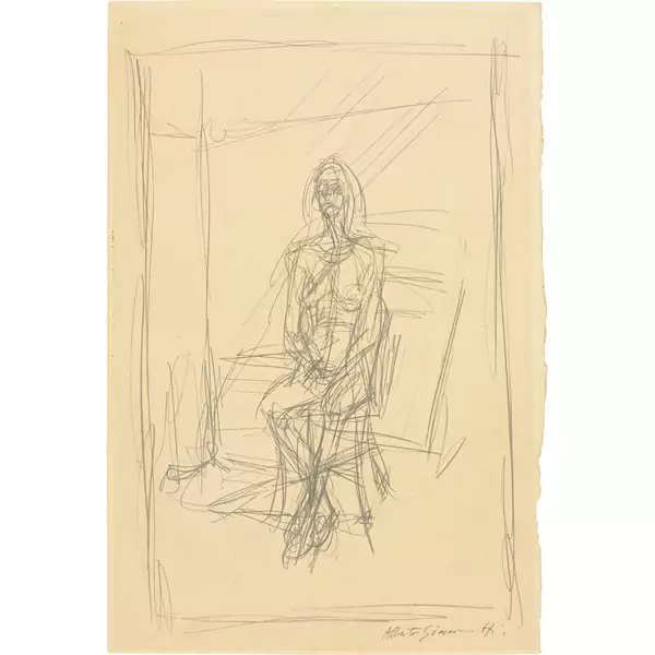 Alberto Giacometti — Annette assise dans l'atelier — Galerie Kornfeld