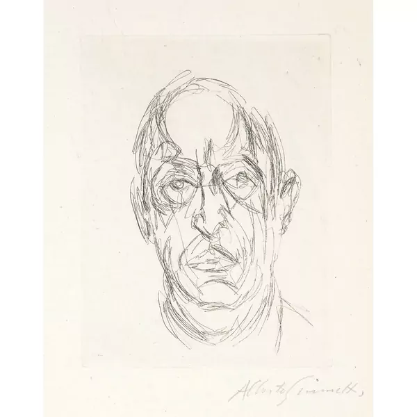 Alberto Giacometti — Iliazd, Les douze portraits du célèbre Orbandale, pris sur le vif et gravés à l'eau forte par Alberto Giacometti Paris, Le Degré 41 [Iliazd], 1962 — Galerie Kornfeld