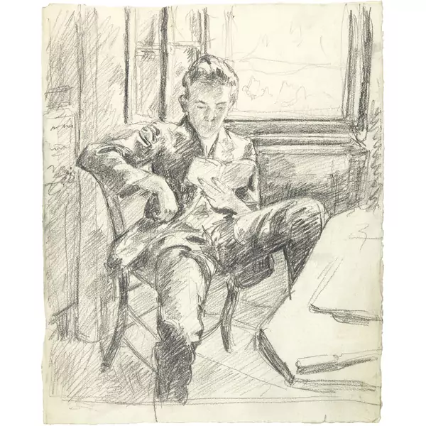 Alberto Giacometti — Diego lisant — Galerie Kornfeld