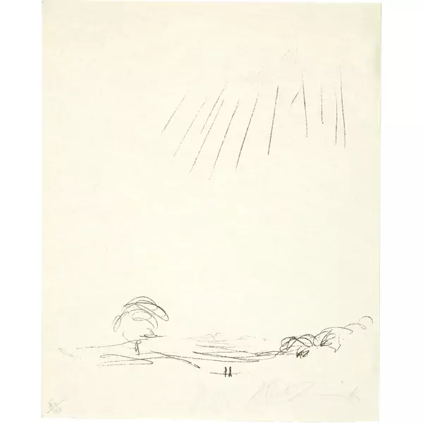 Alberto Giacometti — Paysage avec figures II Blatt aus der Suite von "Pomme endormie" — Galerie Kornfeld