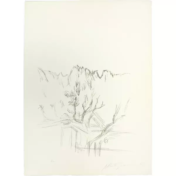 Alberto Giacometti — Paysage aux arbres et aux montagnes en Bregaglia — Galerie Kornfeld