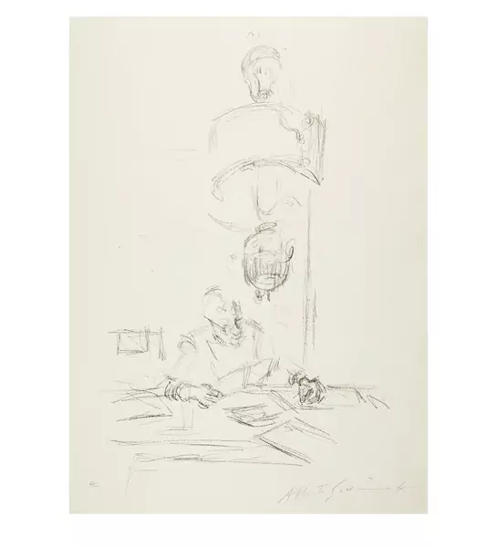 Alberto Giacometti — La Mère de l'artiste lisant sous la lampe à Stampa II — Galerie Kornfeld