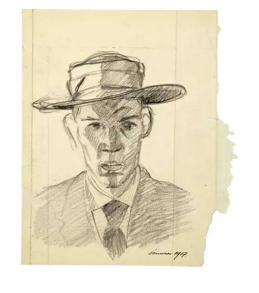 Alberto Giacometti — Lucas Lichtenhan au chapeau — Galerie Kornfeld