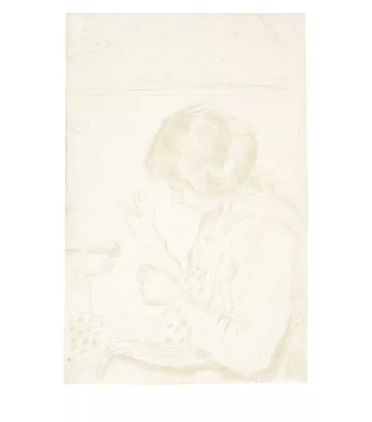 Alberto Giacometti — Greti Amiet nähend (Greti Amiet cousant) — Galerie Kornfeld