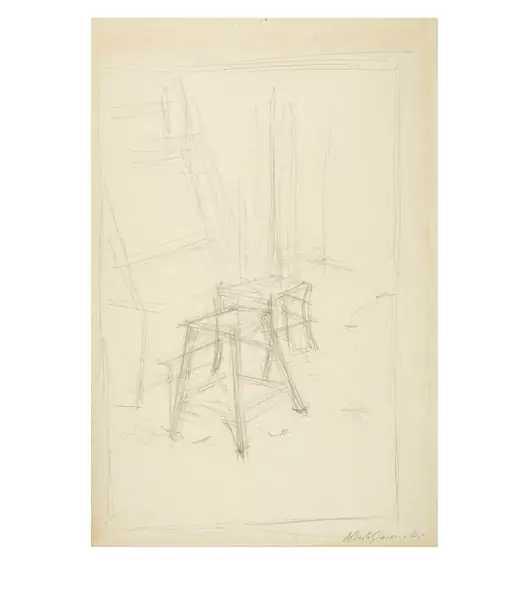 Alberto Giacometti — Tabourets dans l'atelier — Galerie Kornfeld