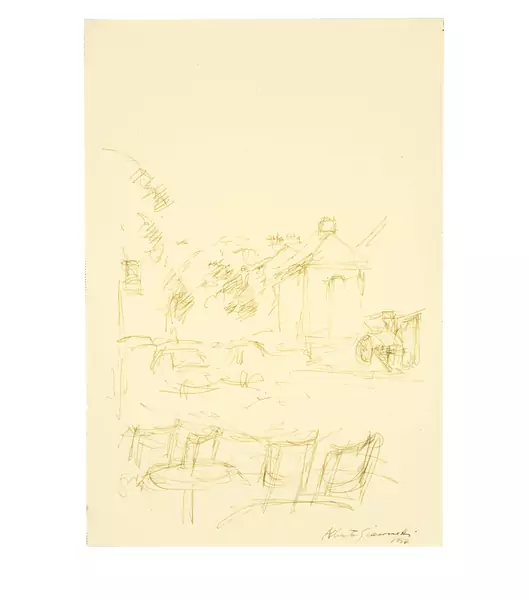 Alberto Giacometti — Vue du carrefour de la rue Didot et d'Alesia — Galerie Kornfeld