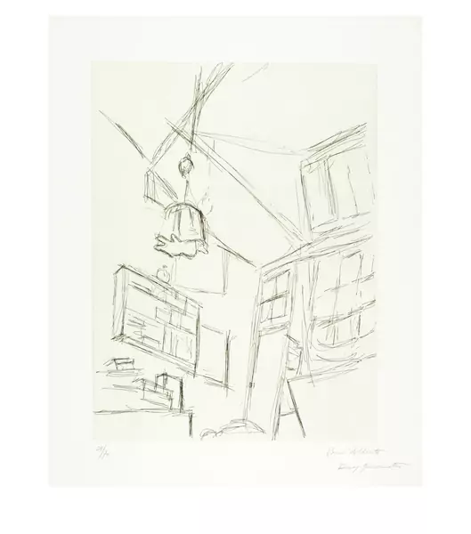 Alberto Giacometti — Vision depuis le lit dans la chambre rue Hippolyte Maindron — Galerie Kornfeld
