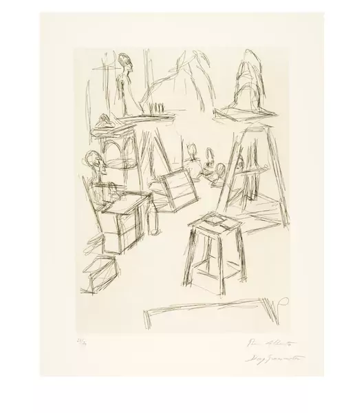 Alberto Giacometti — Sculptures dans l'atelier — Galerie Kornfeld
