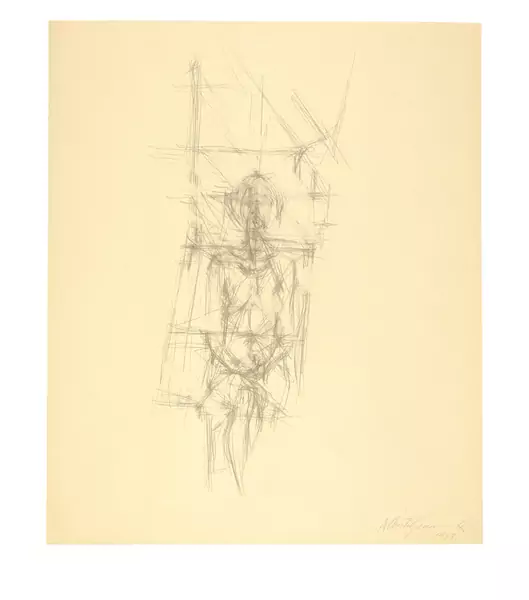 Alberto Giacometti — Annette nue assise dans l'atelier — Galerie Kornfeld