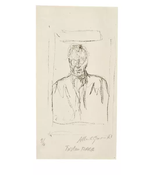 Alberto Giacometti — Portrait de Tristan Tzara II — Galerie Kornfeld