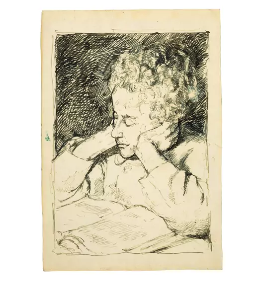 Alberto Giacometti — Bruno Giacometti lisant (recto) - Nils in viaggio (verso) — Galerie Kornfeld