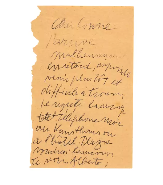 Alberto Giacometti — Brief an Louis Conne, undatiert — Galerie Kornfeld