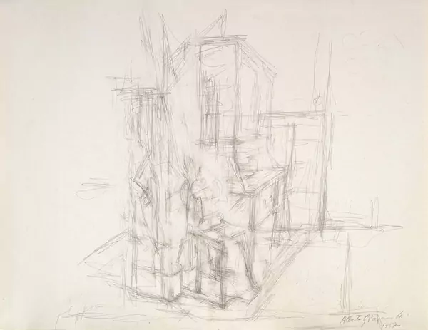 Alberto Giacometti — Das Wohnzimmer in Stampa – Intérieur à la chaise — Galerie Kornfeld