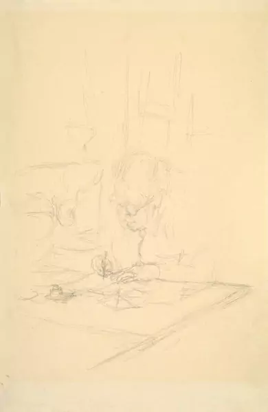 Alberto Giacometti — Die Mutter des Künstlers am Tisch schreibend — Galerie Kornfeld