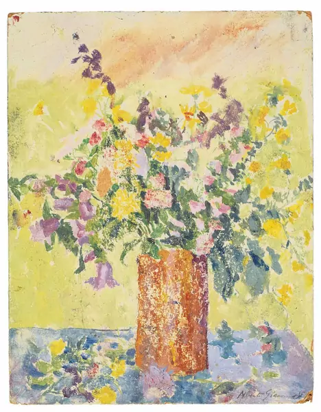 Alberto Giacometti — Feldblumenstrauss in brauner Vase – Bouquet dans un vase — Galerie Kornfeld