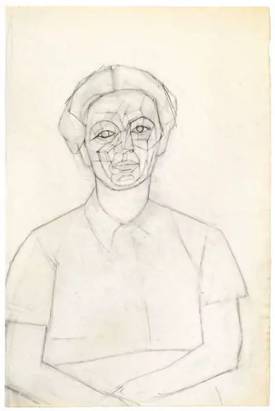 Alberto Giacometti — Portrait de la Menghin — Galerie Kornfeld