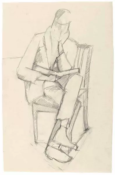 Alberto Giacometti — Sitzender junger Mann in ganzer Figur, lesend (Diego ?) — Galerie Kornfeld