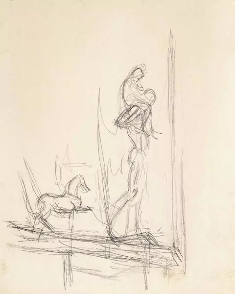 Alberto Giacometti — La Mère assise de profil — Galerie Kornfeld