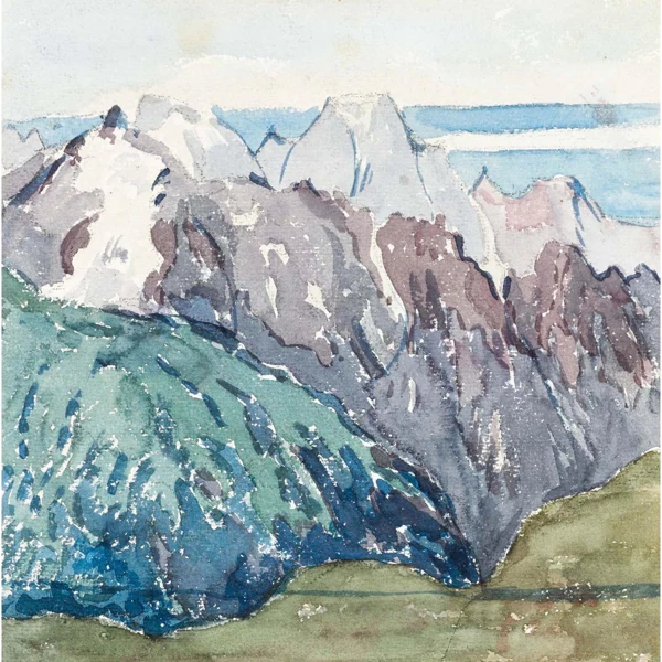 Alberto Giacometti — BERGELLER BERGE MIT MONTE DISGRAZIA MOUNTAINS AT BERGELL WITH MOUNT DISGRAZIA