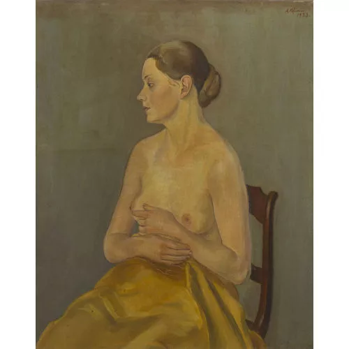 Albin Vifian — Halbakt einer sitzenden Dame.