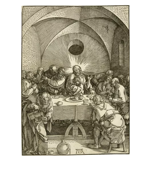 Albrecht Dürer — Das letzte Abendmahl - The Last Supper Sheet 2 from the series "The Great Passion". Early print