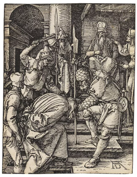 Albrecht Dürer — Christus vor Annas. Blatt 13 der Kleinen Passion