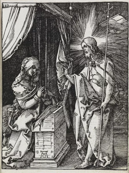Albrecht Dürer — Christus erscheint seiner Mutter, aus: Kl. Holzschnittpassion