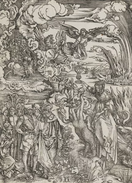 Albrecht Dürer — La prostituée Babylonienne. Planche de la série L'Apocalypse