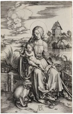 Albrecht Dürer — Maria mit der Meerkatze, um 1498