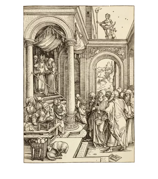Albrecht Dürer — Mariens Tempelgang Sheet 6 from the series "Das Marienleben", early impression