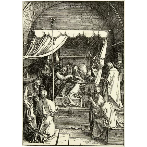 Albrecht Dürer — Der Tod Mariens Sheet 18 of the series "Das Marienleben"