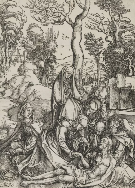 Albrecht Dürer — La Lamentation. Planche de la série La Grande Passion