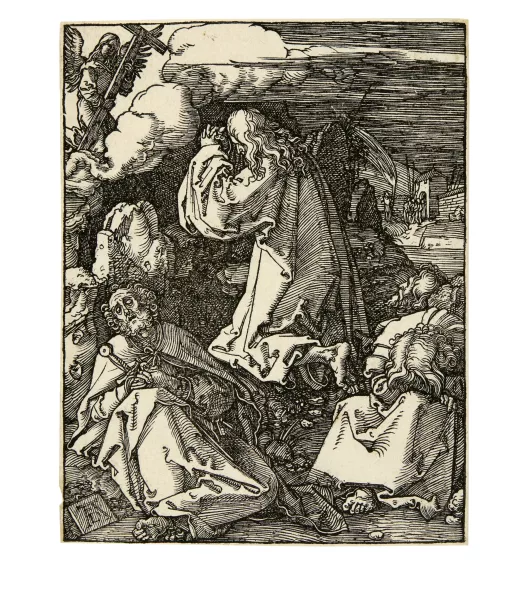 Albrecht Dürer — Christus am Ölberg - Christ on the Mount of Olives Sheet 11 from the series "The Little Passion". Early print