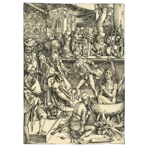 Albrecht Dürer — Die Marter des Evangelisten Johannes Sheet 1 of the series "Die Apokalypse"