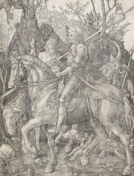 Albrecht Dürer — Der Reiter (Ritter, Tod und Teufel)