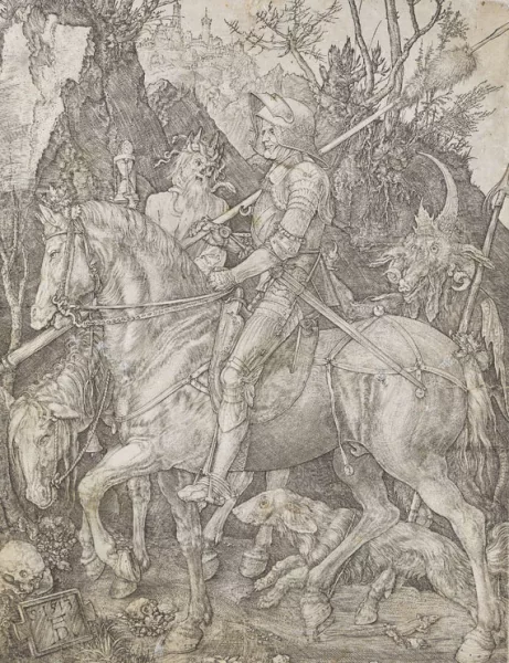 Albrecht Dürer — Der Reiter (Ritter, Tod und Teufel)