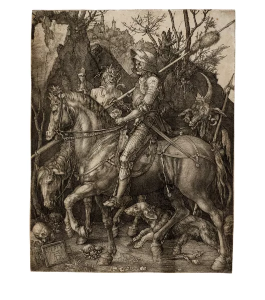Albrecht Dürer — Der Reiter (Ritter, Tod und Teufel)