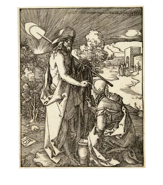 Albrecht Dürer — Christus erscheint Magdalena - Noli me tangere Sheet 32 from the series "The Little Passion". Early print