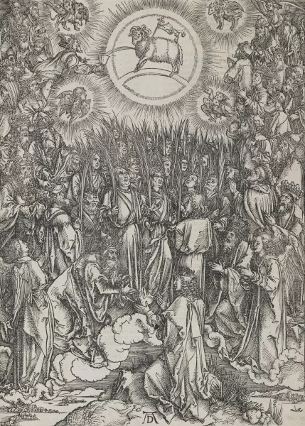 Albrecht Dürer — L' Adoration de l'agneau. Planche de la série l'Apocalypse