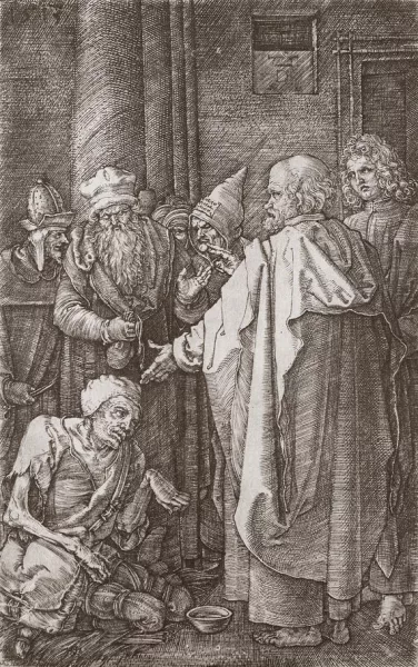 Albrecht Dürer — Petrus und Johannes heilen den Lahmen