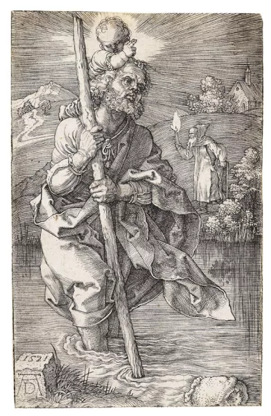 Albrecht Dürer — St. Christophorus, nach rechts schauend