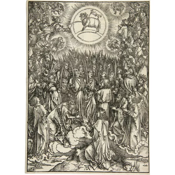 Albrecht Dürer — Lobgesang der Auserwählten im Himmel - Anbetung des Lammes Blatt 12 aus der Folge "Die Apokalypse"