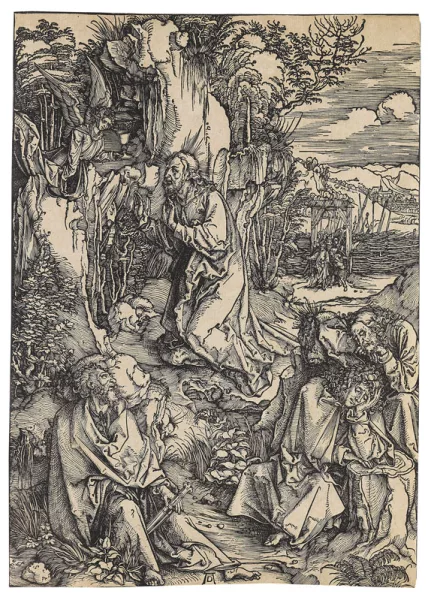 Albrecht Dürer — Christus am Ölberg. Blatt 3 der Großen Passion